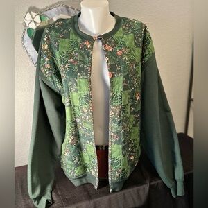 Vintage Jerseez Quilt Knit Pattern Cardigan Sz L
